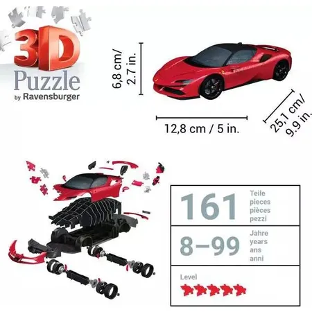 Ravensburger 3D Puzzle - Ferrari SF 90 Stradale, 161 Teile