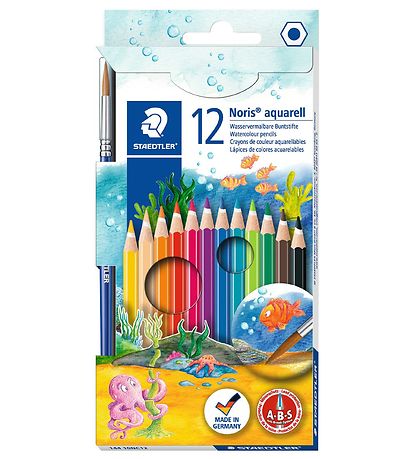 Staedtler Buntstifte - Noris Aquarell - 12 st. m. Pinsel