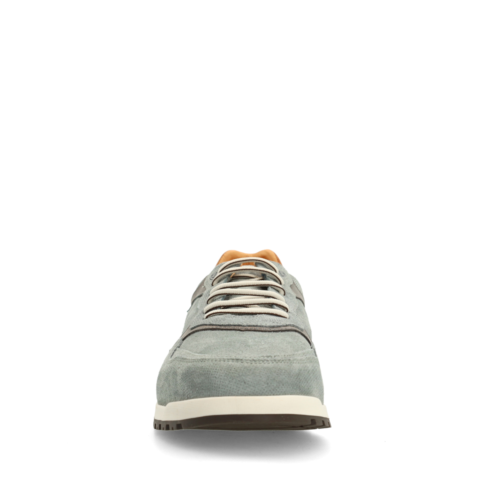Grijze suède sneakers met leren details