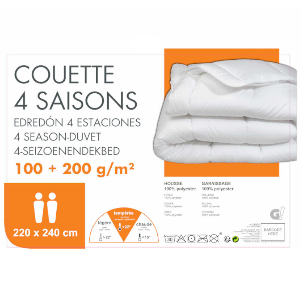 Couette 4 saisons 100 + 200 g/m² 220 x 240 cm