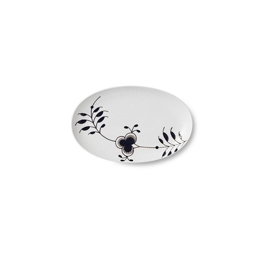 Royal Copenhagen Sort Mega Riflet Serveringsfad, 15x23 cm