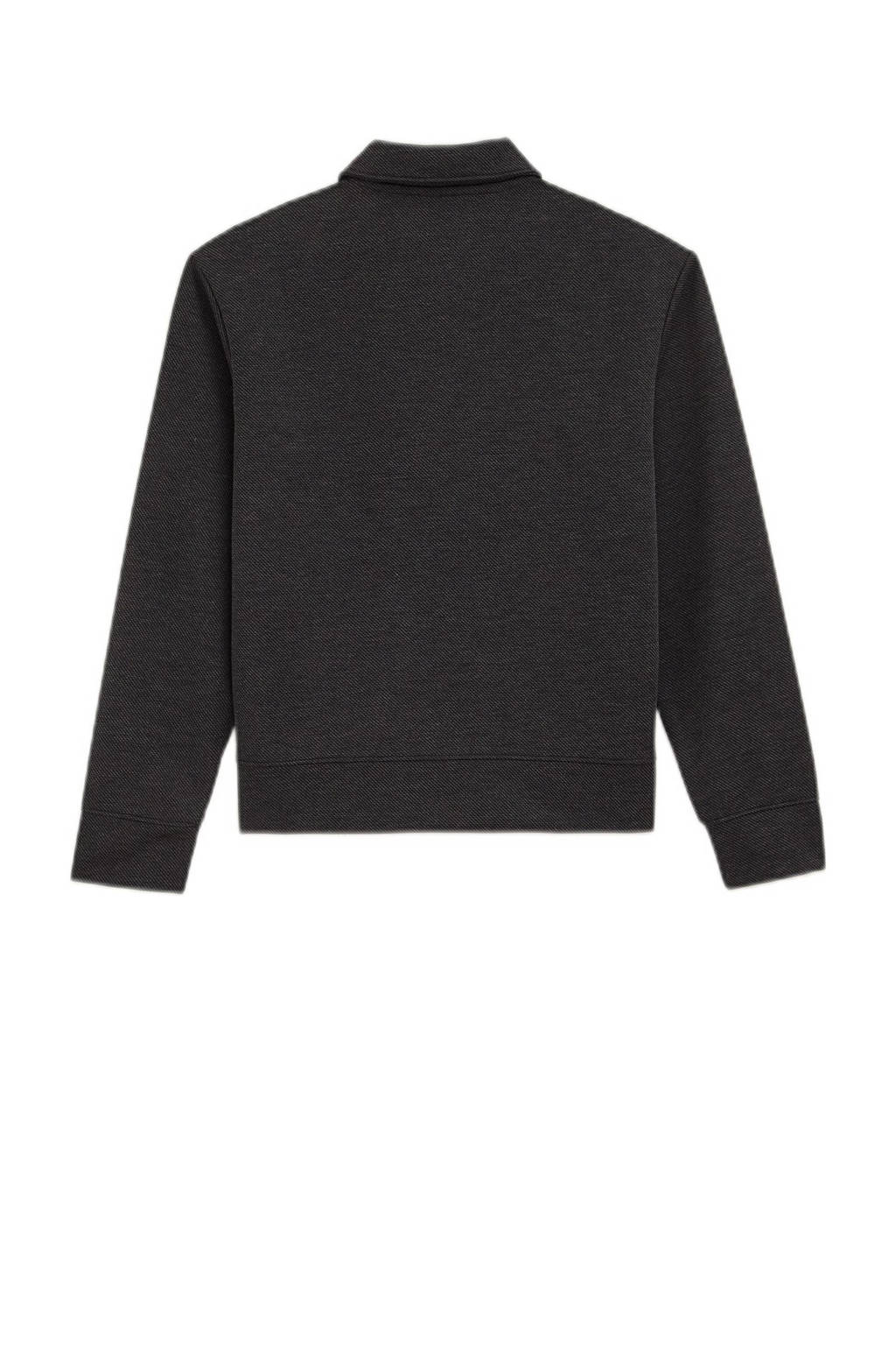 WE Fashion gemêleerde shacket tussenjas black melange