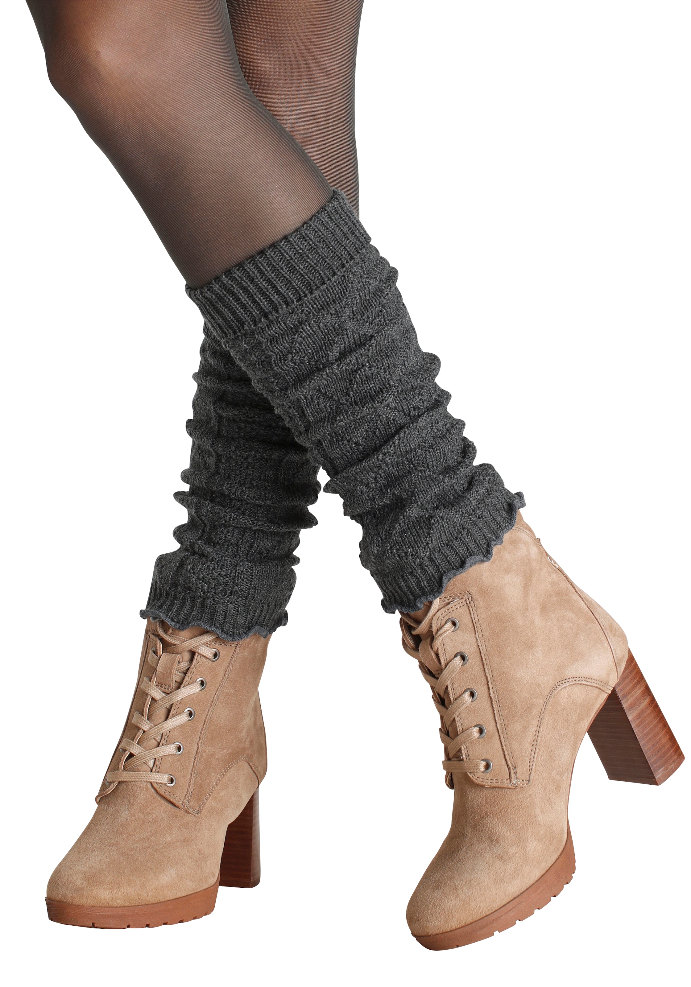 Lavana Stulpensocken Packung, 2 Stk. tlg. mit Zopfstrickmuster