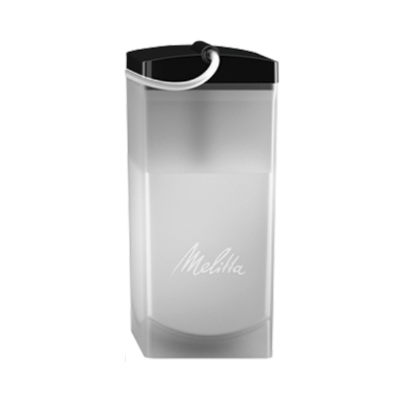 Milchbehälter weiß-transparent, 1 Liter, komplett