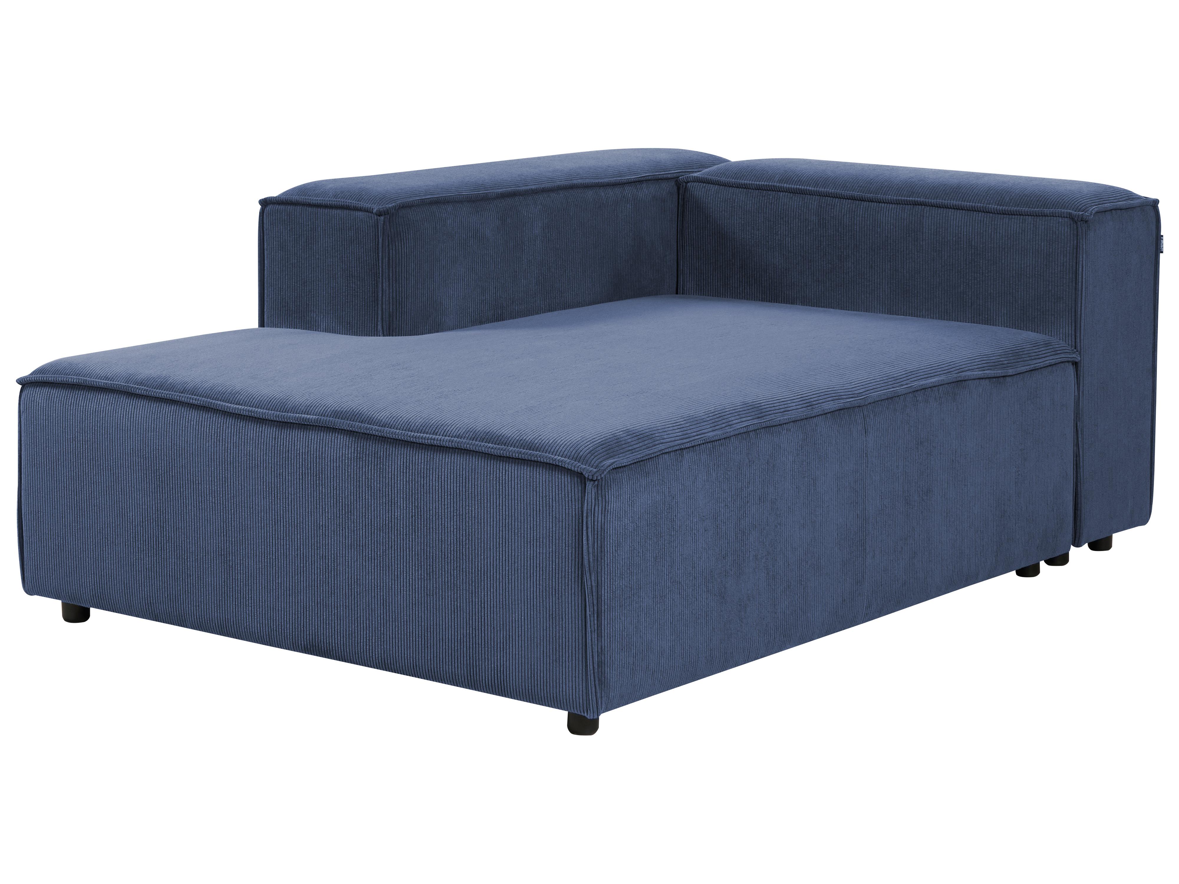 Modulaire hoekbank 3-zits ARDAL Corduroy Donkerblauw met ottomaan rechtszijdig