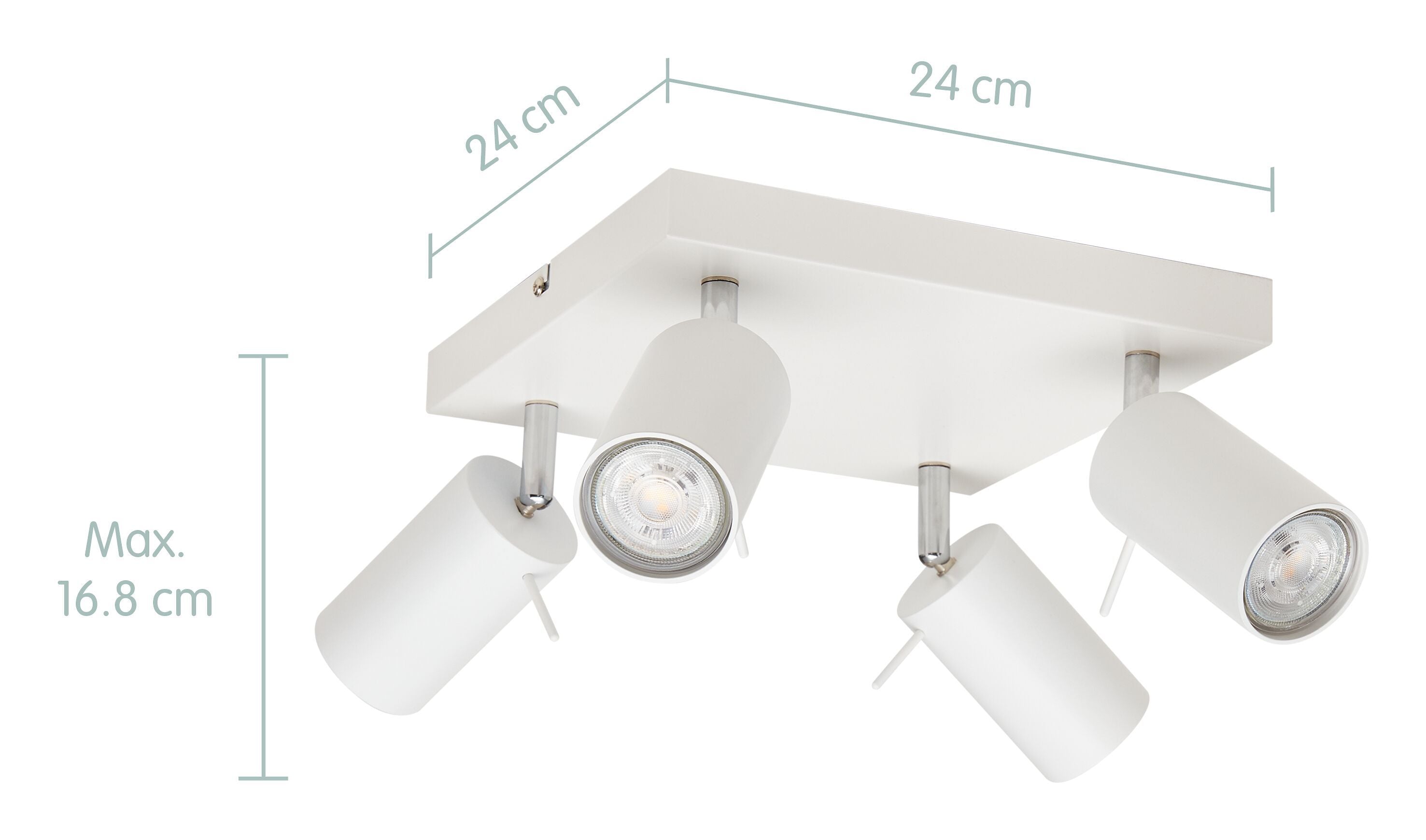 LAZEN Spot - Weiss / B: 35.7 cm x T: 24.0 cm x H: 15.2 cm