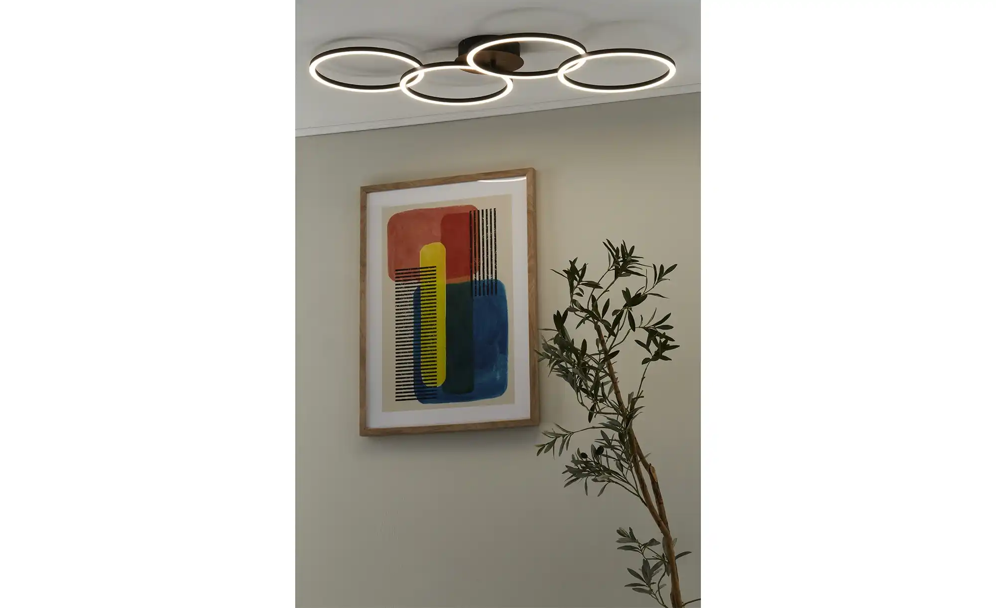 KHG LED-Deckenleuchte, schwarz mit Fernbedienung