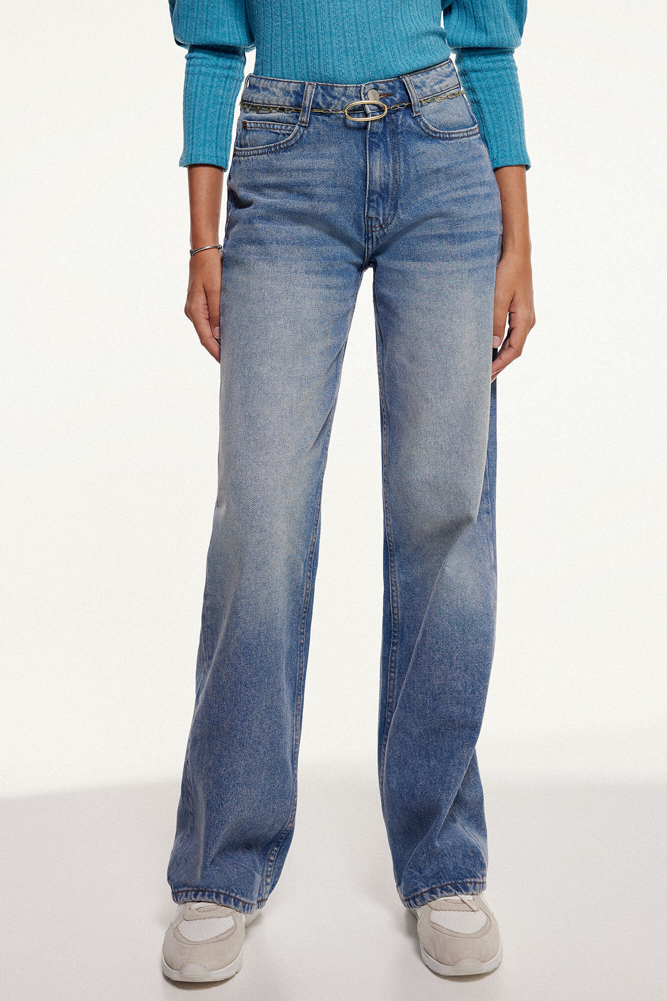 Calça jeans de corte regular - Azul