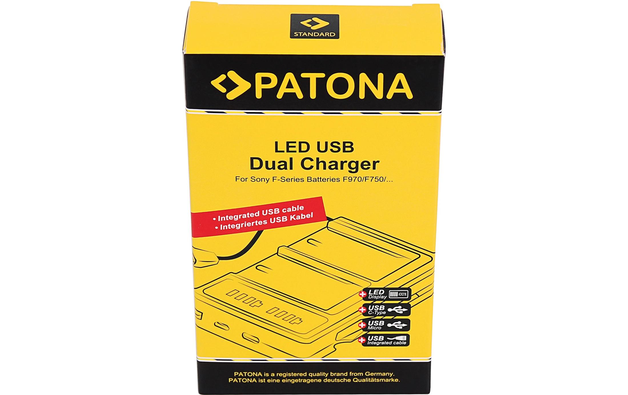 USB Ladegerät Sony NP-FM50, NP-F550, NP-F750 und NP-F970Dual LED USB Ladegerät