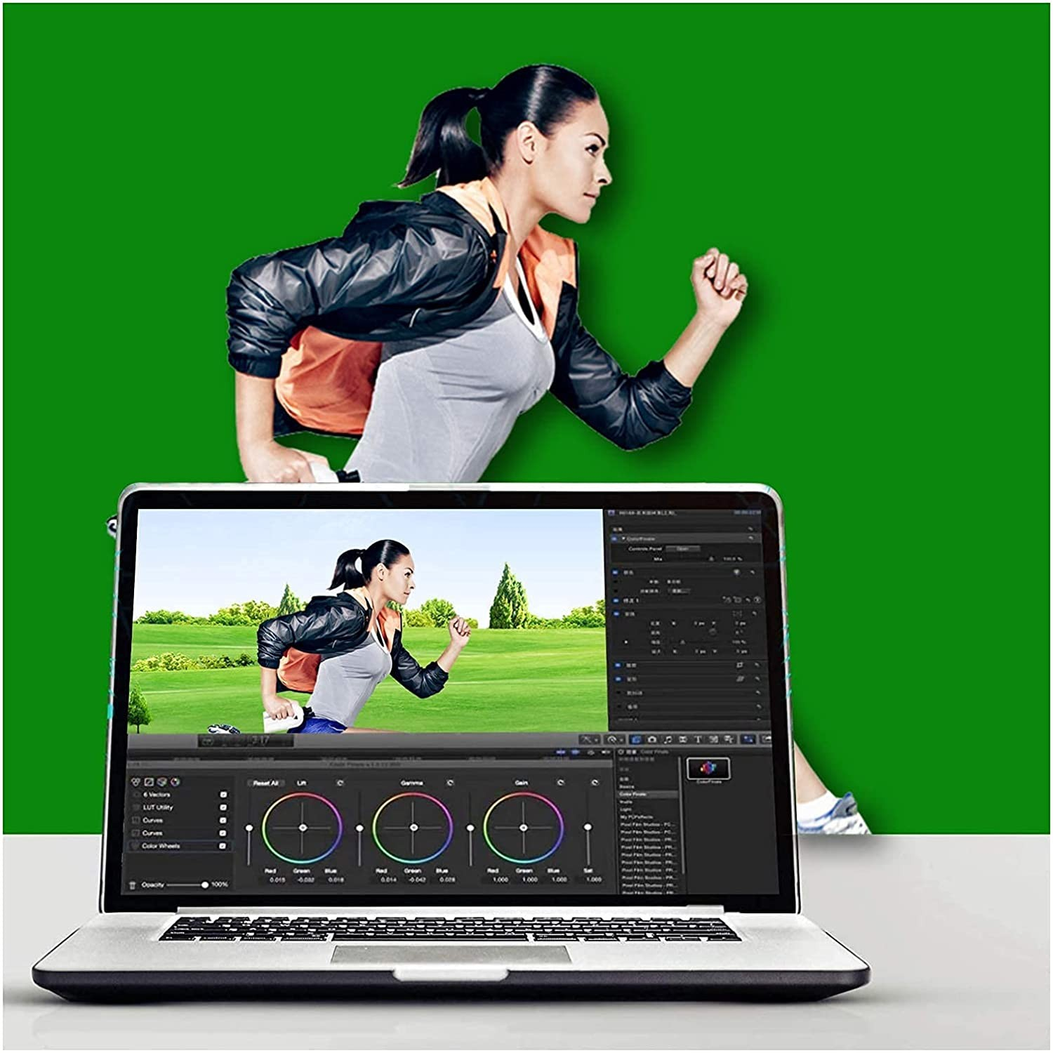 (3x2m) Faltbares Green Screen Foto Video Studio Hintergrund Leinwand Kulisse - Grün