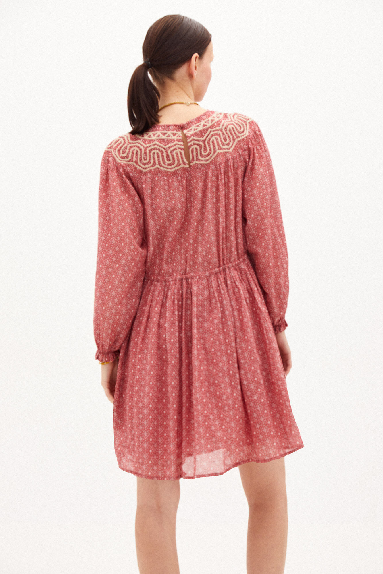 Vestido curto estampado Agara - Rosa