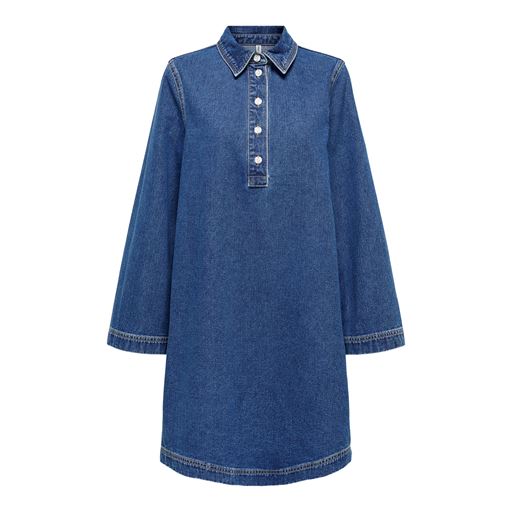 ONLY Freya Bell Kjole, Medium Blue Denim, M