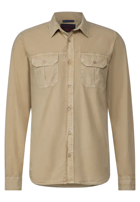 Hemd in washed Optik - dune sand