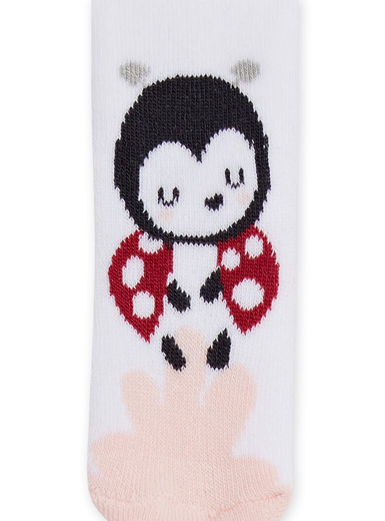 Chaussettes blanches motifs coccinelles naissance fille