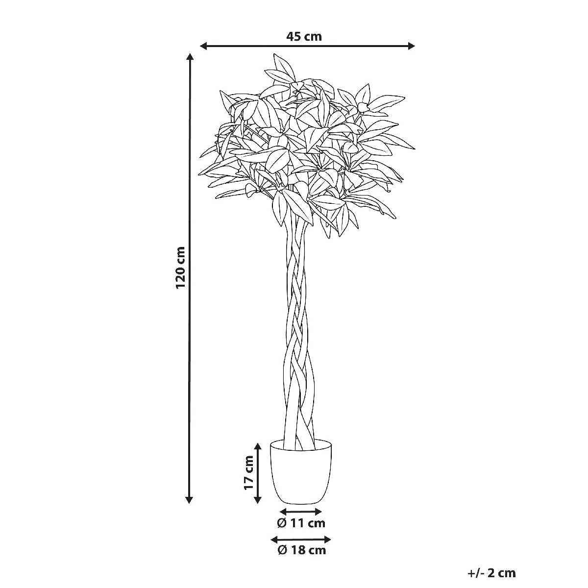 BELIANI PACHIRA TREE 120 cm - Vert
