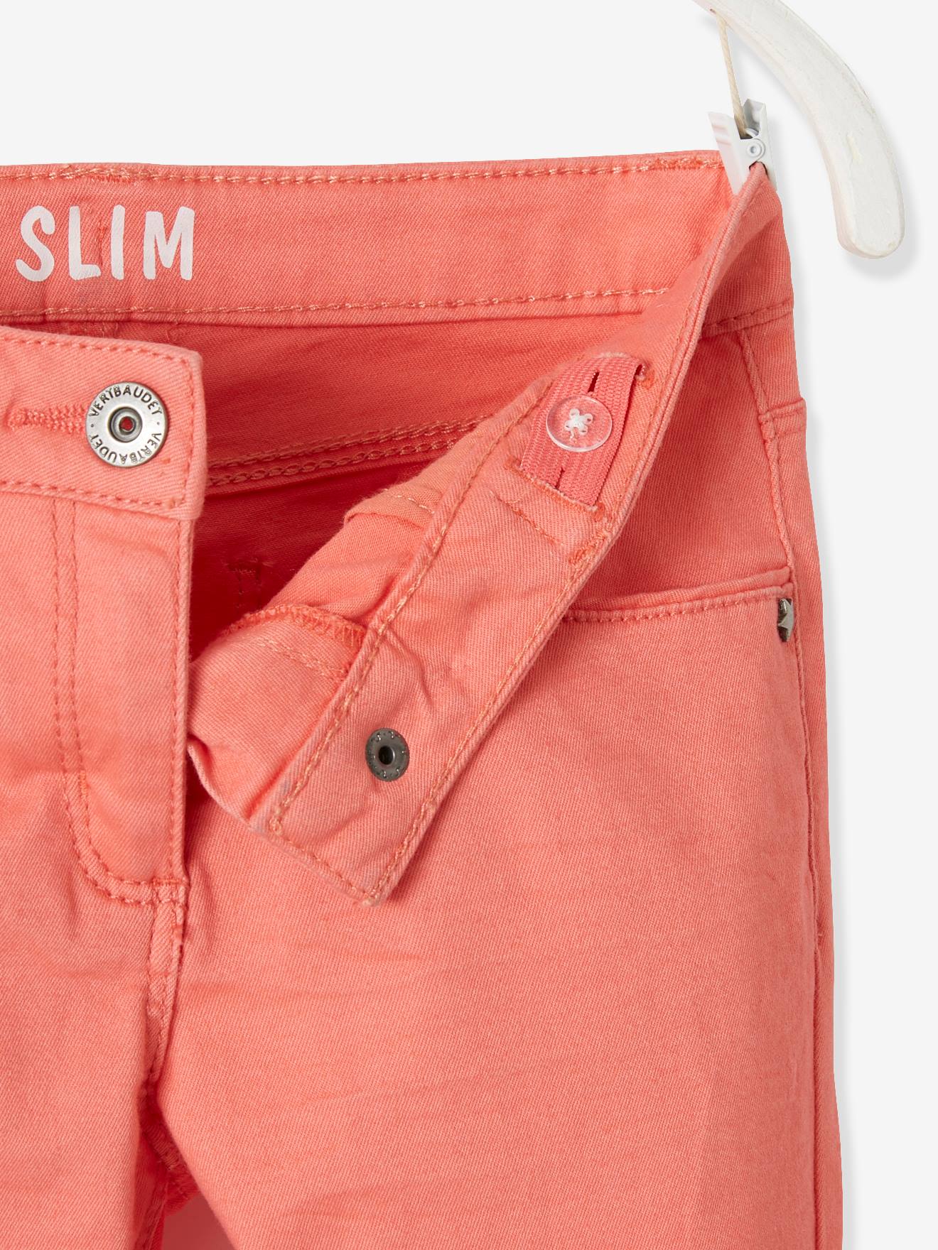 Calças Morphologik slim fit para meninas, quadris largos, modelo STONG, cor marrom claro lisa.