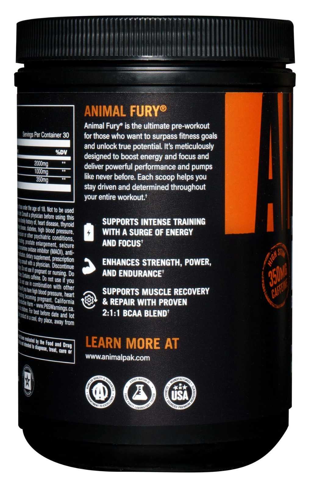Treinamento de pré-treinamento animal Fury Bring the Pain 20 doses