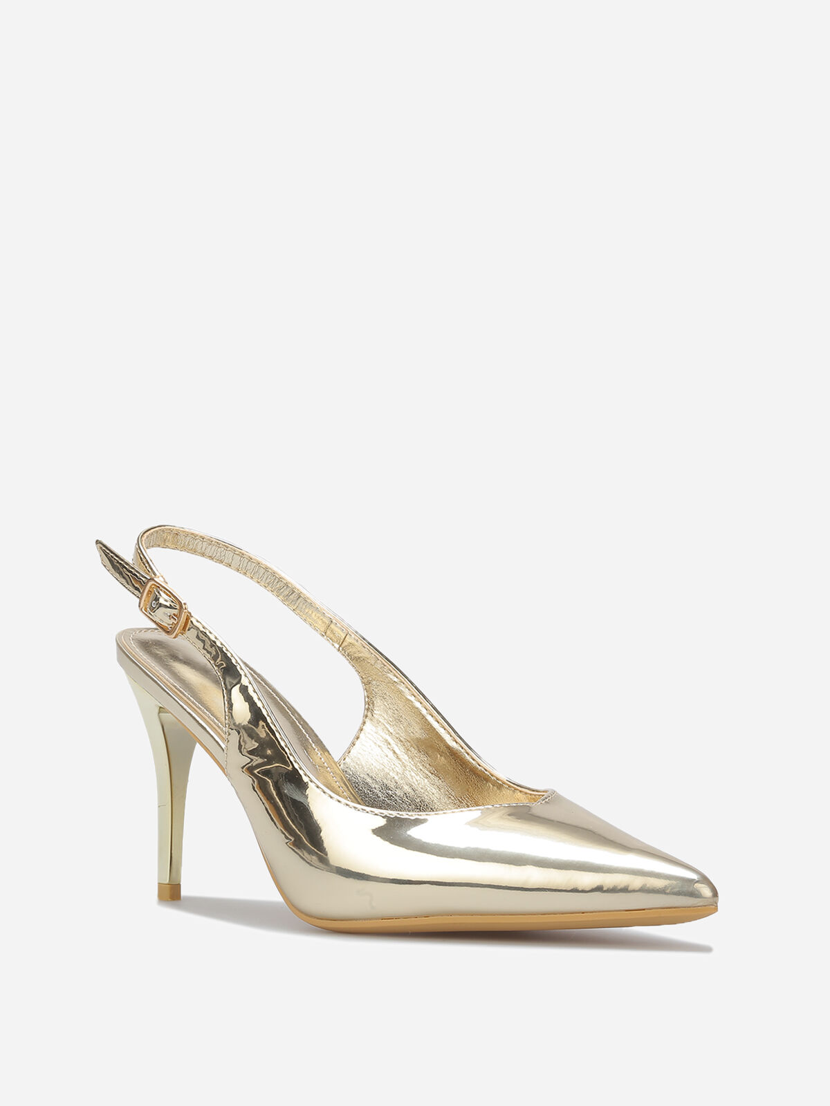 Escarpins slingback vernis- Doré