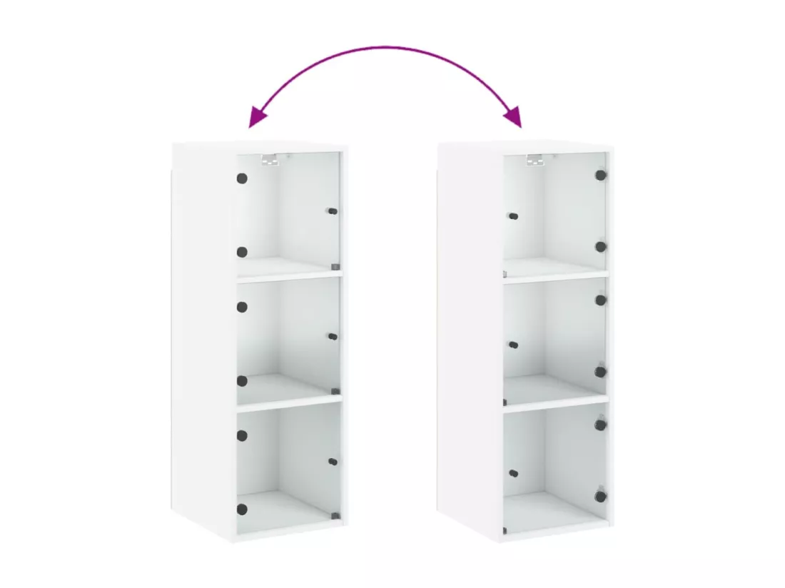 Armoire murale avec portes en verre blanc 35x37x100 cm