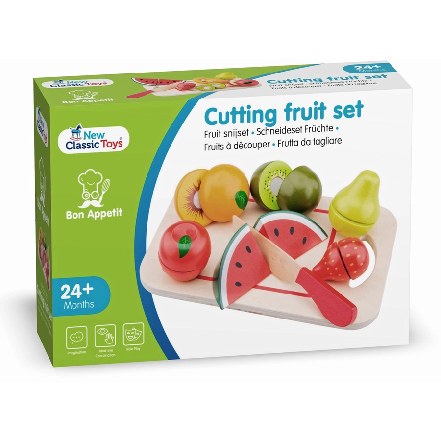 New Classic Toys Schneideset Früchte mit Brettchen 8 Teile bunt