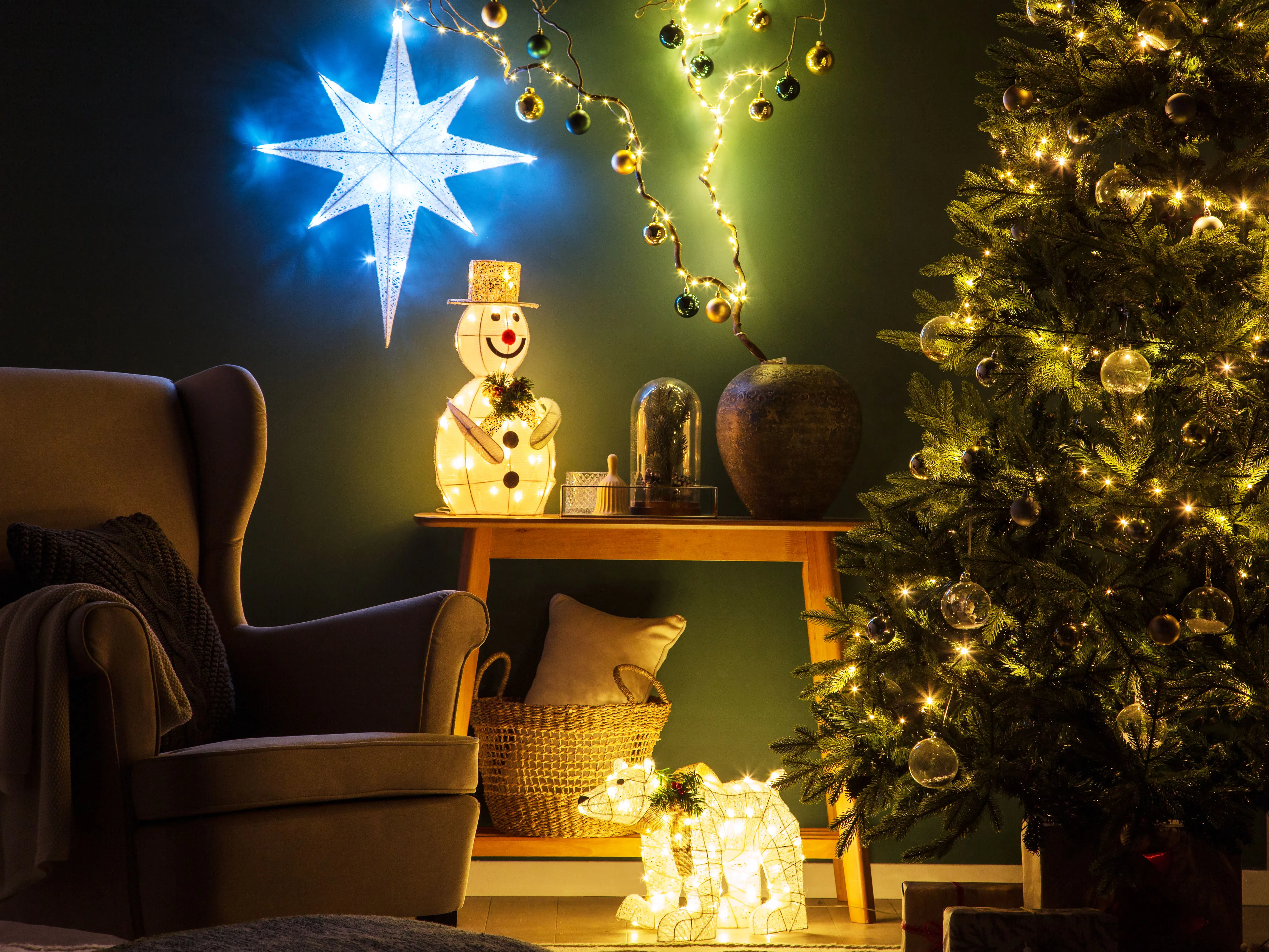 Hangende buitendecoratie LED OSMA Ster 67 cm Wit