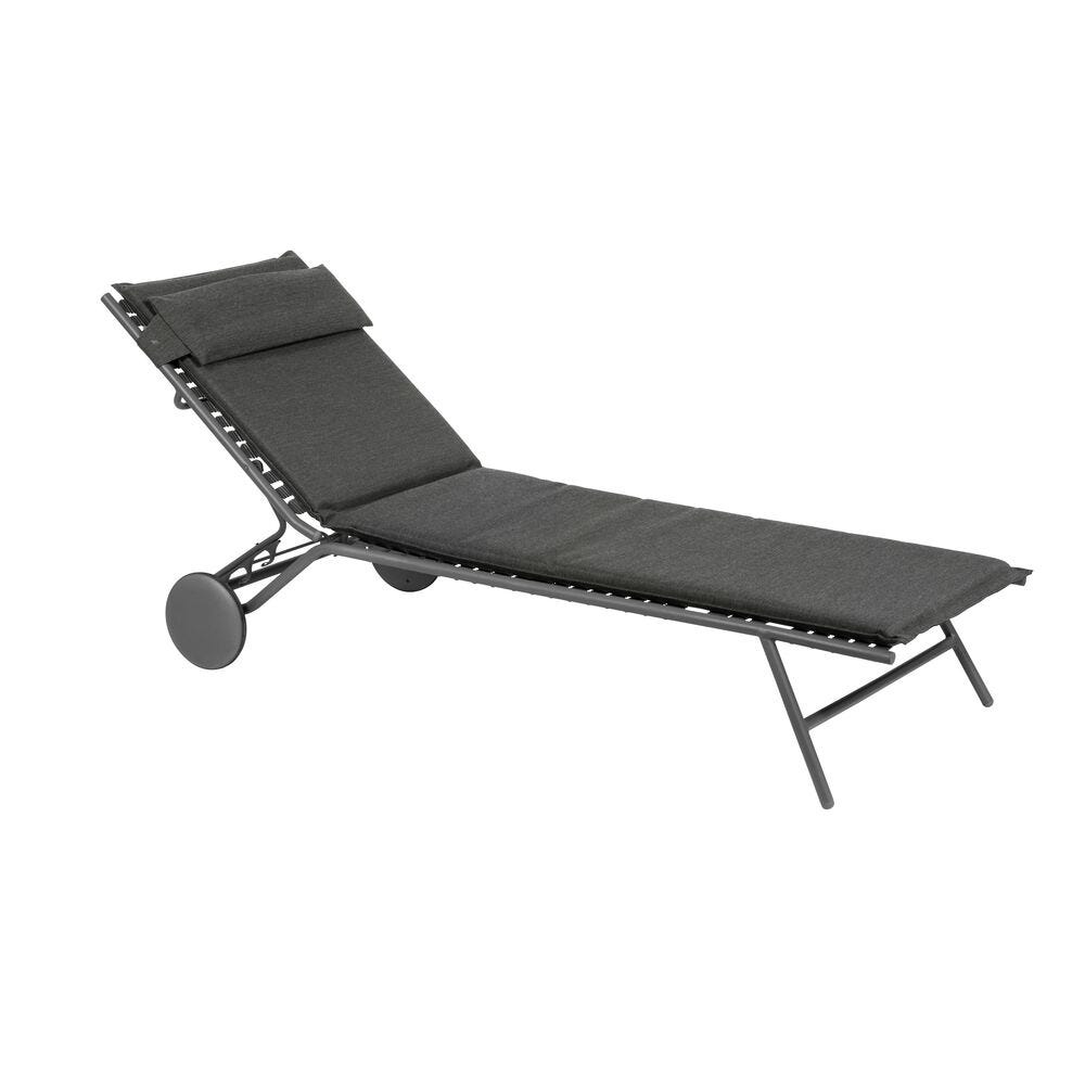 Gepolsterte Sonnenliege Bayanne II Hedona Grau Onyx