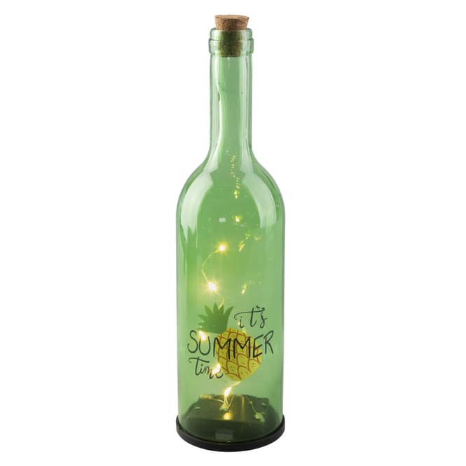 LED-Flasche - Ananas - aus Glas - ca. 7 x 29 cm
