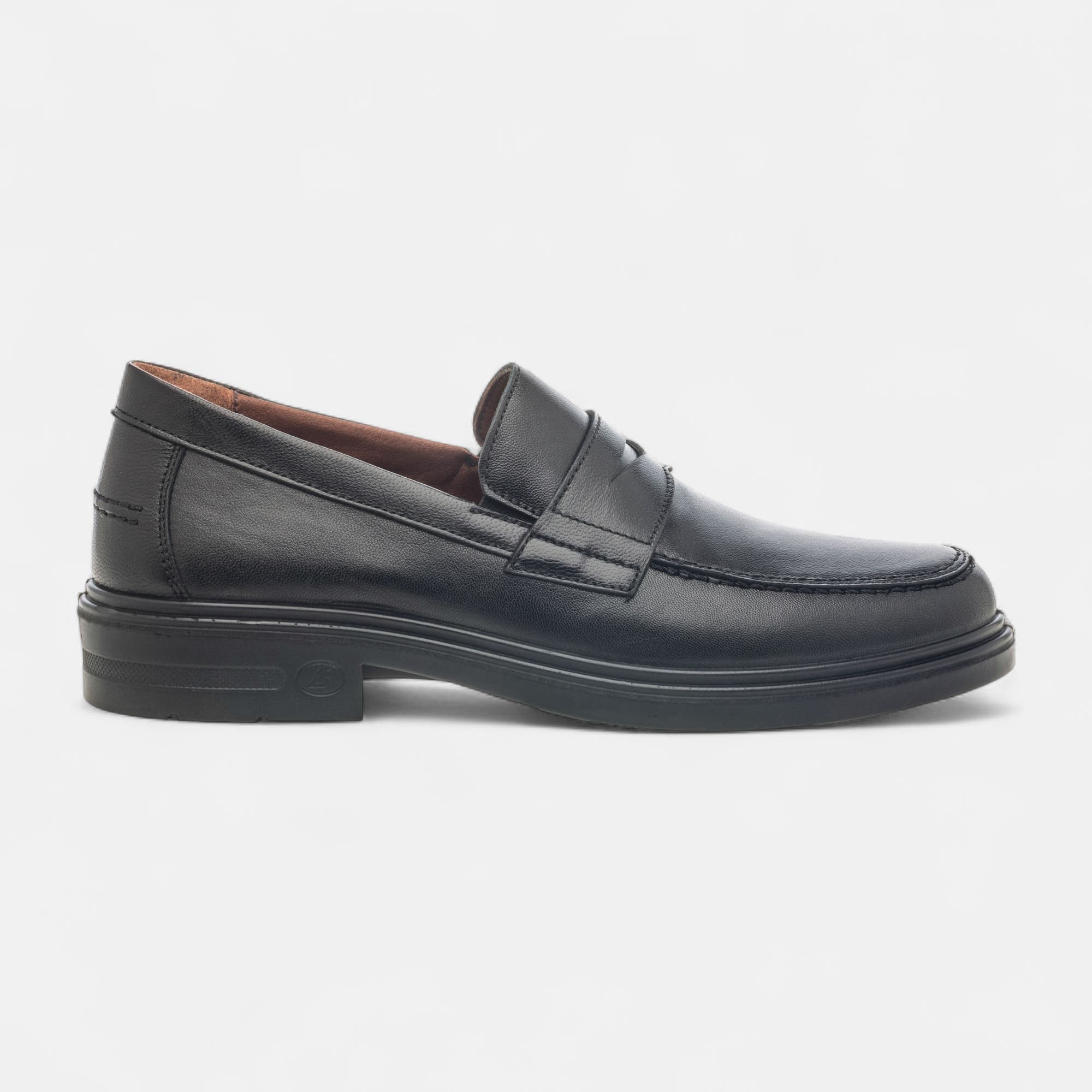 Mocassins pieds sensibles Homme en cuir noir