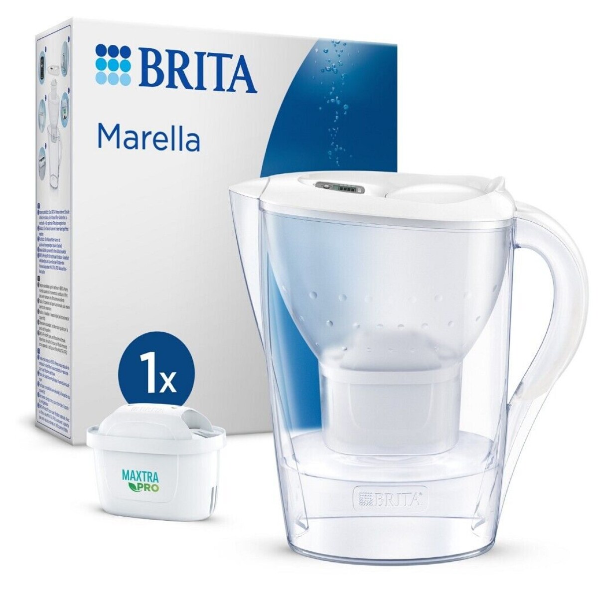 Brita Marella Wasserkanne white inkl. 1 Wasserfilter Maxtra Pro All-in-1