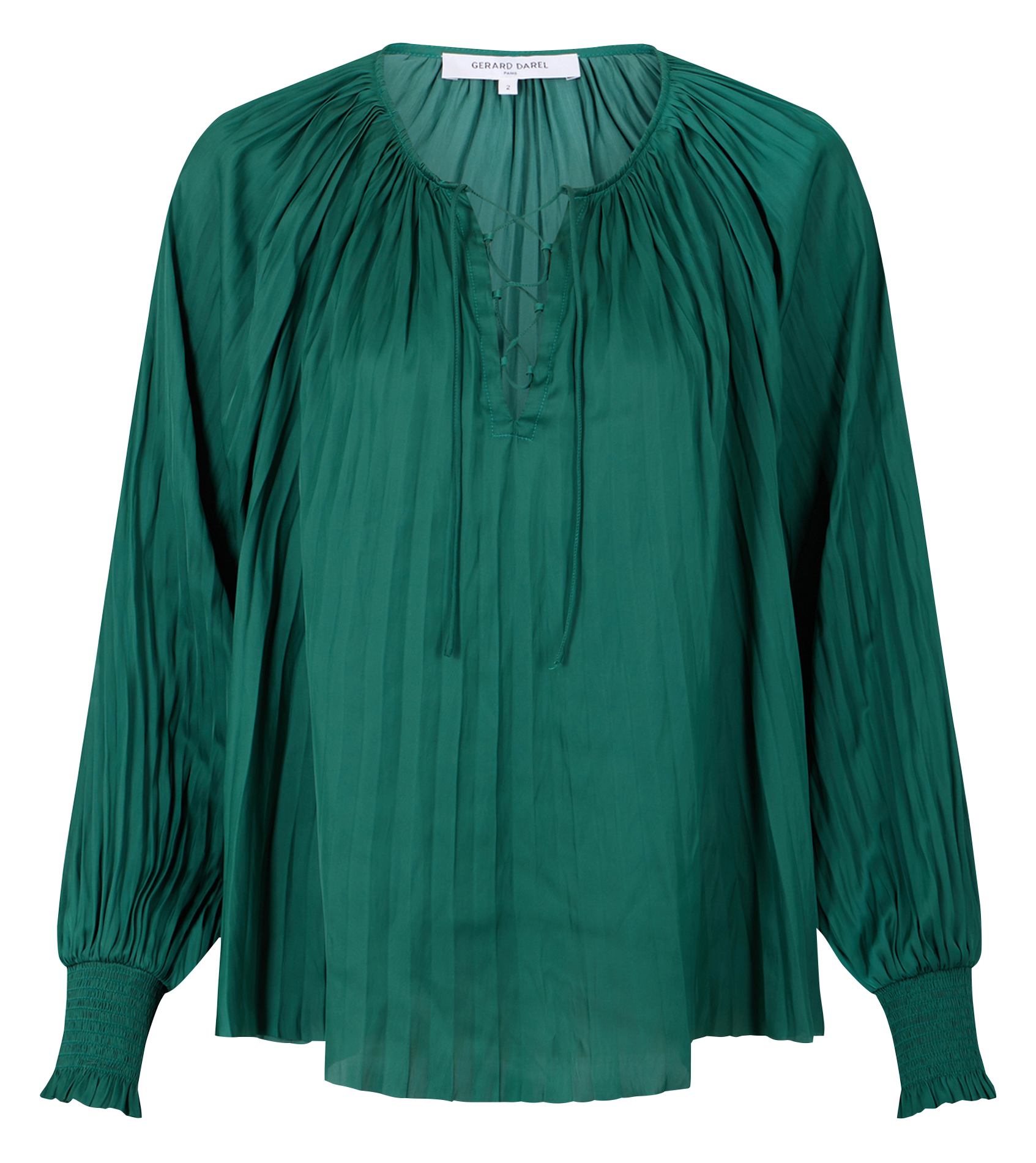 BABETH - Blouse en satin plissé | Vert