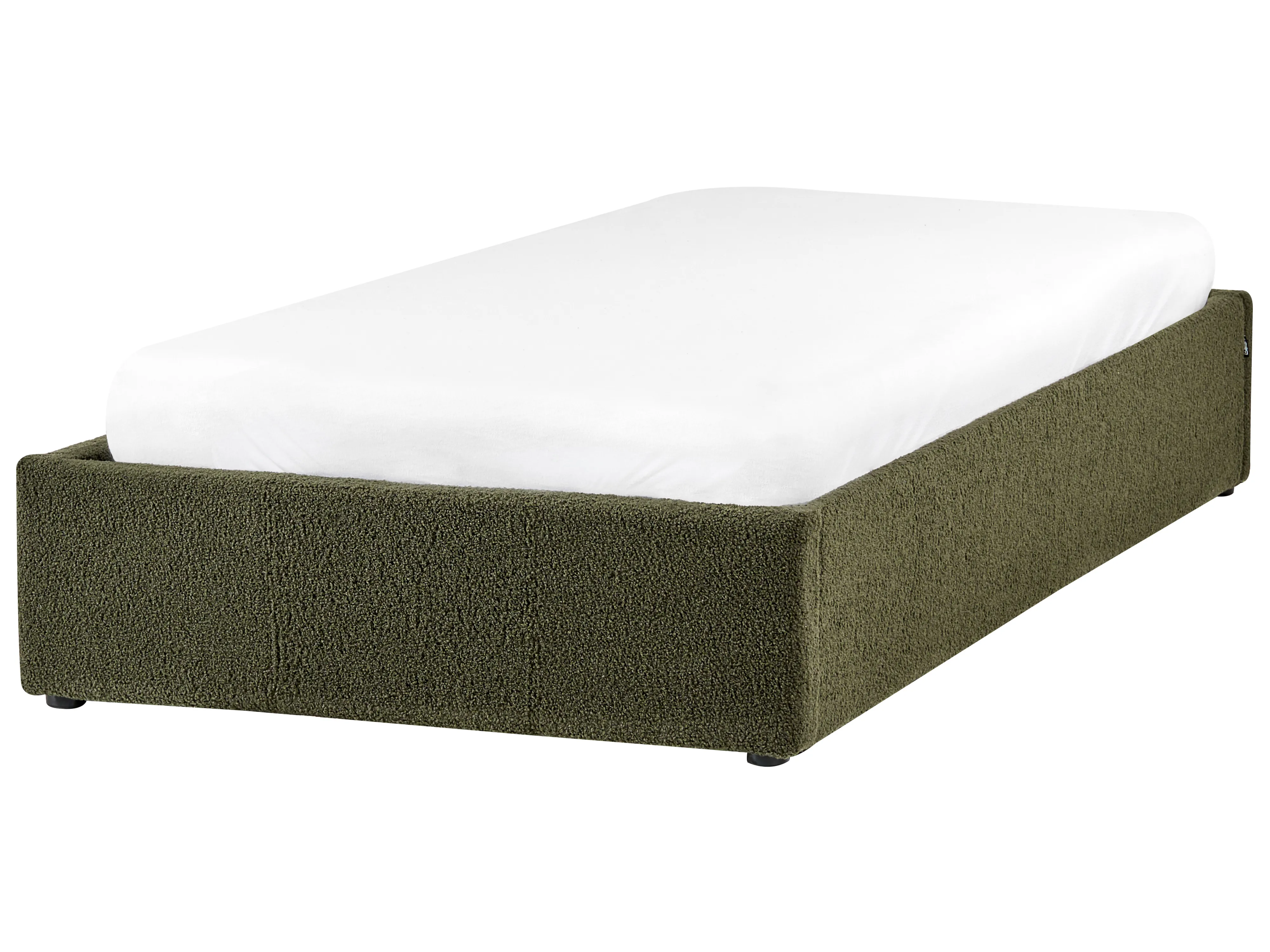 Opbergbed zonder hoofdbord Bouclé DINAN 90 x 200 cm Donkergroen