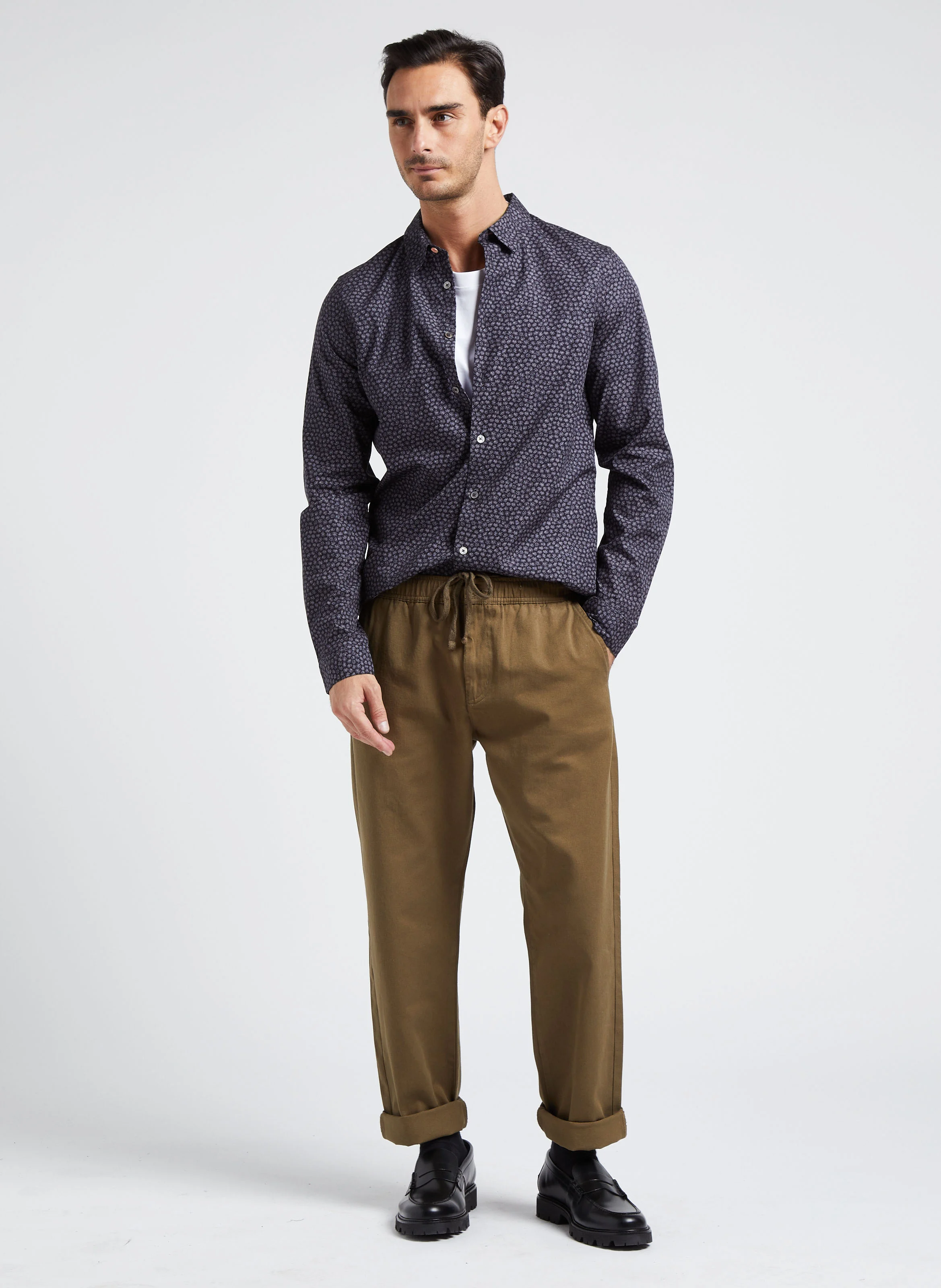 Pantalon droit en coton biologique| Vert