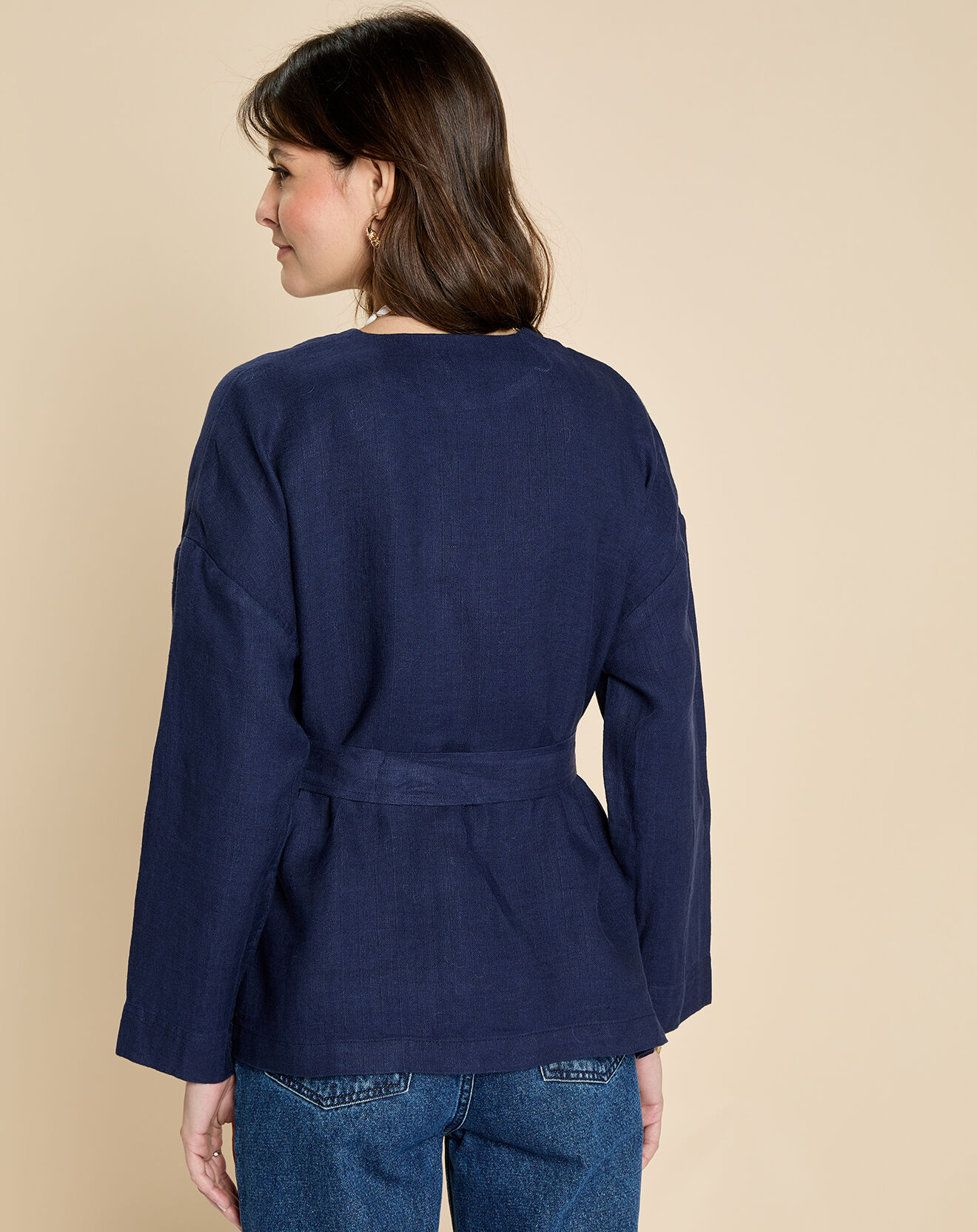 Harris Wilson Veste 100% Lin Elodie marine
