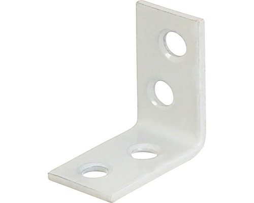 Stoelbeugel 25 x 25 x 14,5 mm, wit kunststof gecoat, 4 stuks