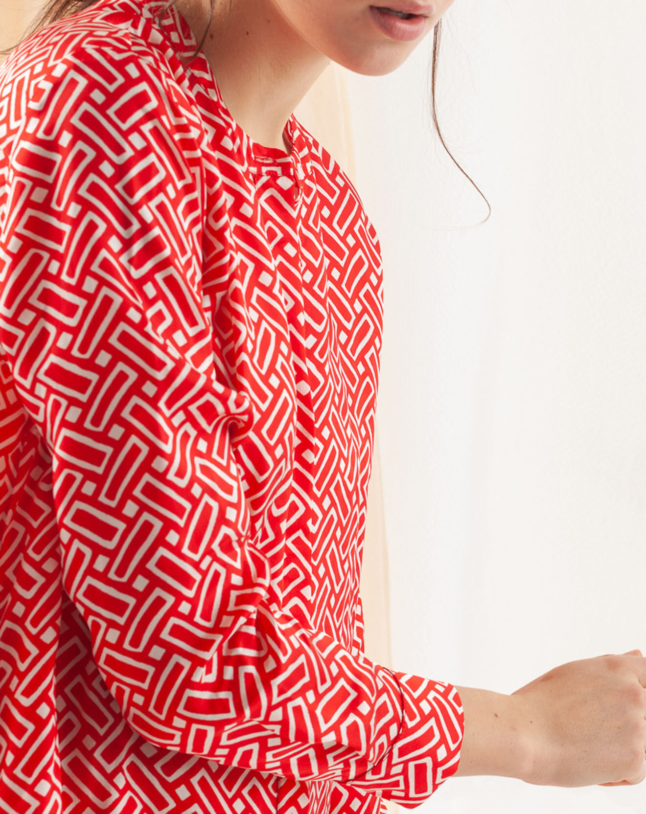 Chloé Stora Robe Roya imprimée rouge/blanc