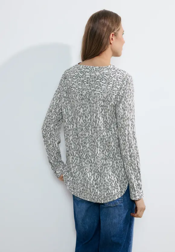Minimalmuster Bluse - vanilla white