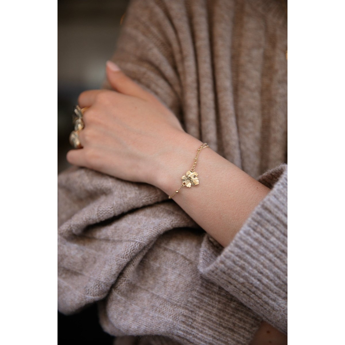 bracelet feuille plaqué argent - HÉRA