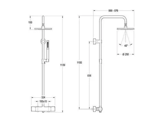 Jacob Delafon - Colonne douche thermostatique Toobi douchette 1 jet chrome