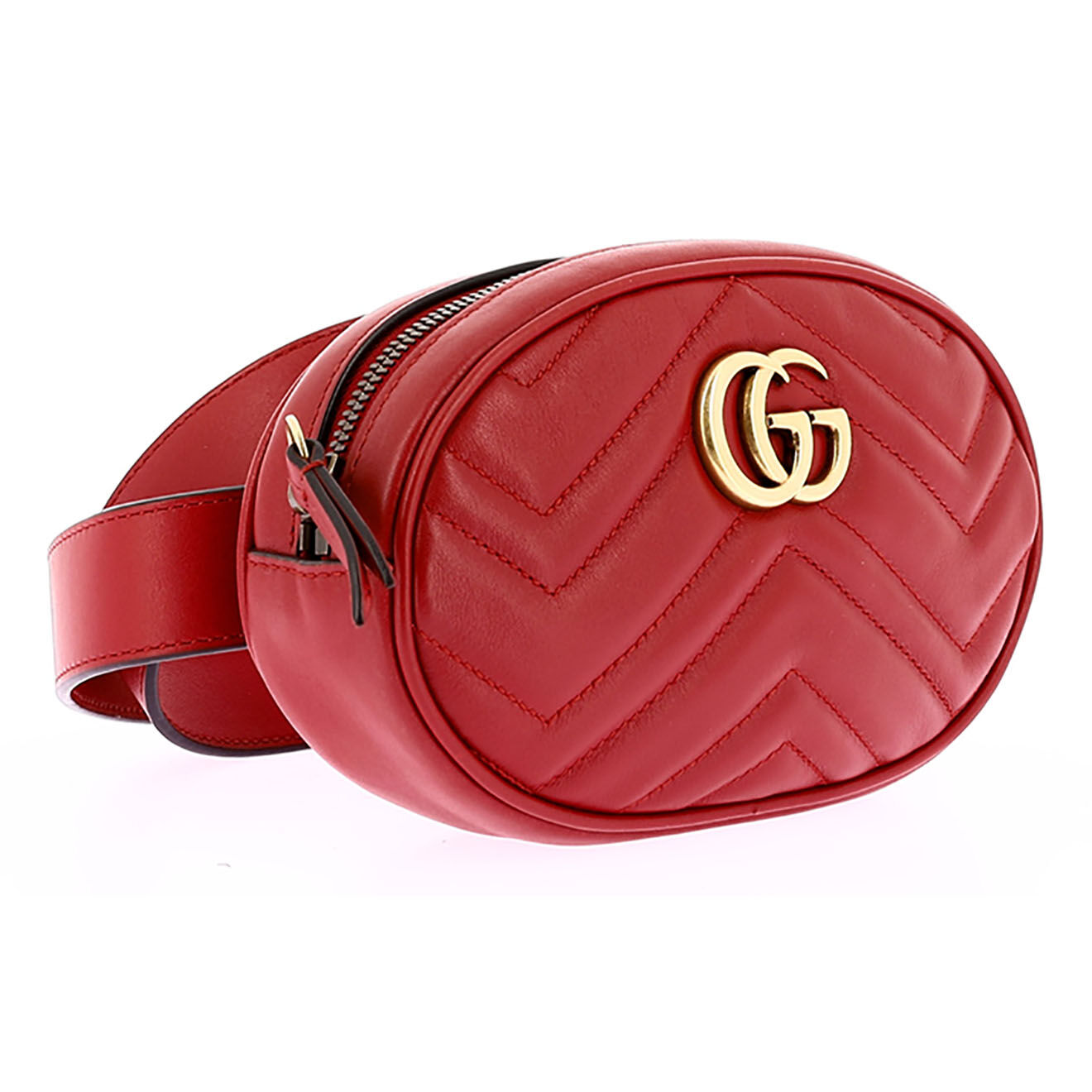 Gucci Sac ceinture Marmont en Cuir rouge - Très bon état - L.17 cm