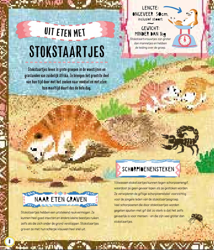 Uitgeverij lemniscaat menu’s voor stokstaartjes