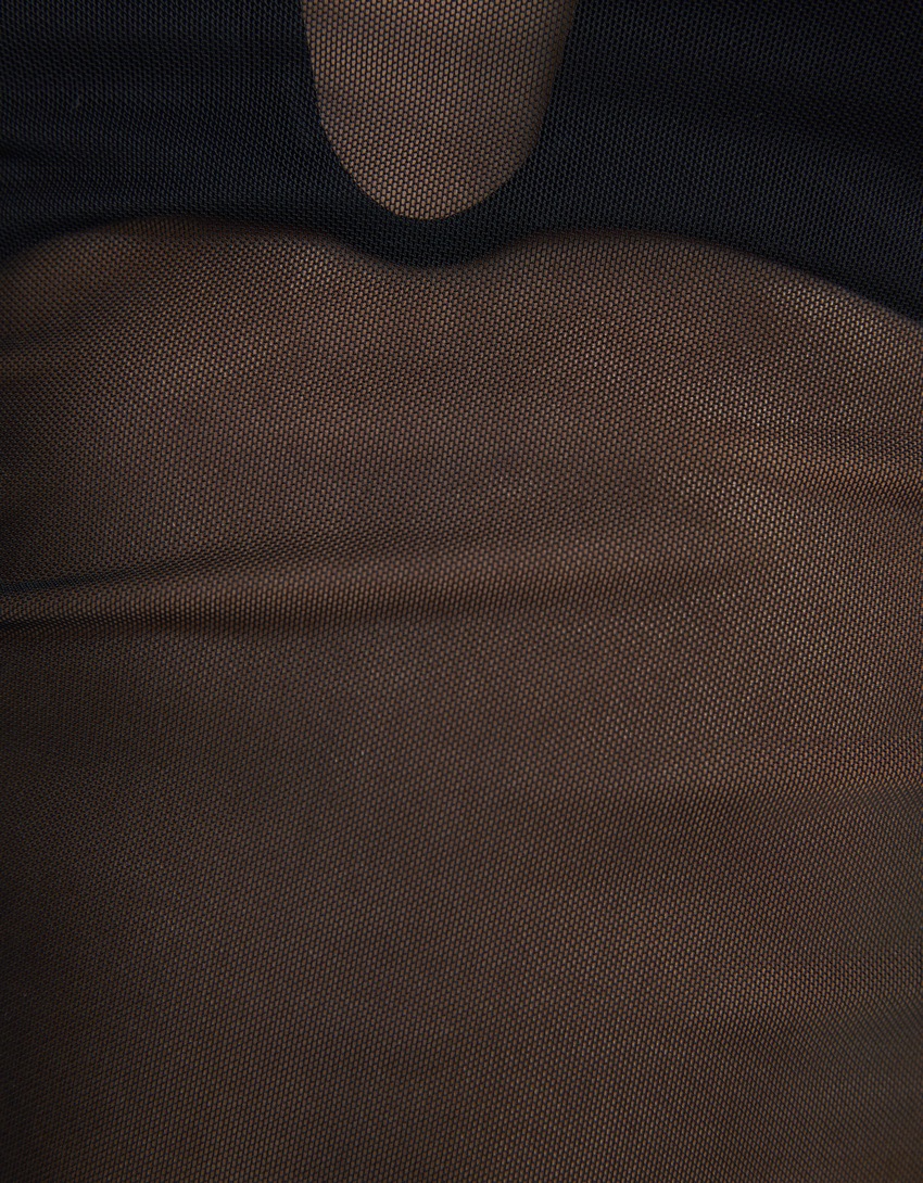 Camiseta de tule de manga comprida