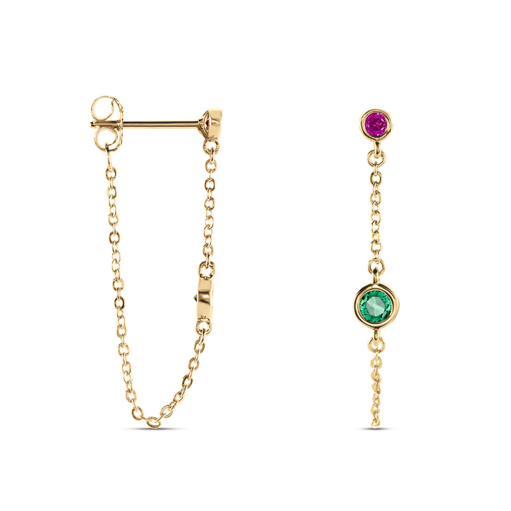 Boucles D'oreilles Pendantes Plaqué Or Eveleen Spinelle