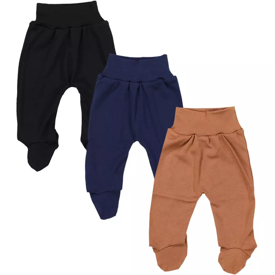 TupTam Baby Jungen Strampelhose mit Fuß 3er Pack braunschwarz