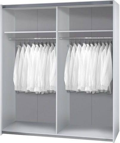 Victor - Wit - Schuifdeurkast - Opbergkast met Deuren - 2 Legplanken & 2 Roedes