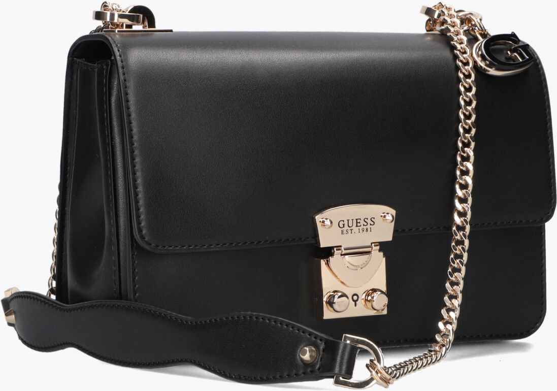 GUESS zwarte guess schoudertas eliette convertible xbody flap