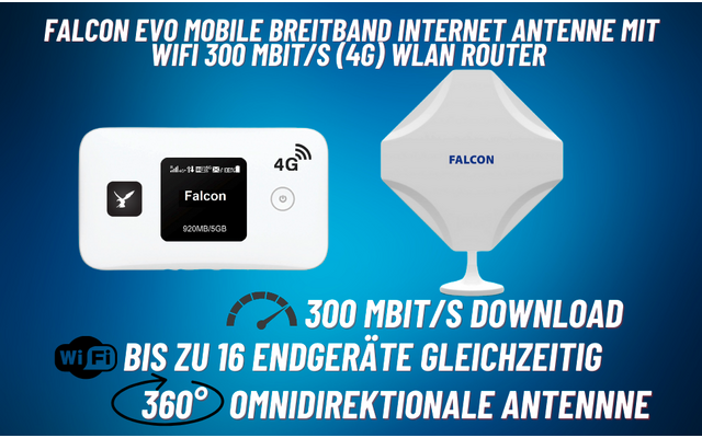 Falcon DIY 5G LTE tragbare Internet Fensterantenne mit mobilem 300 Mbit/s 4G Router