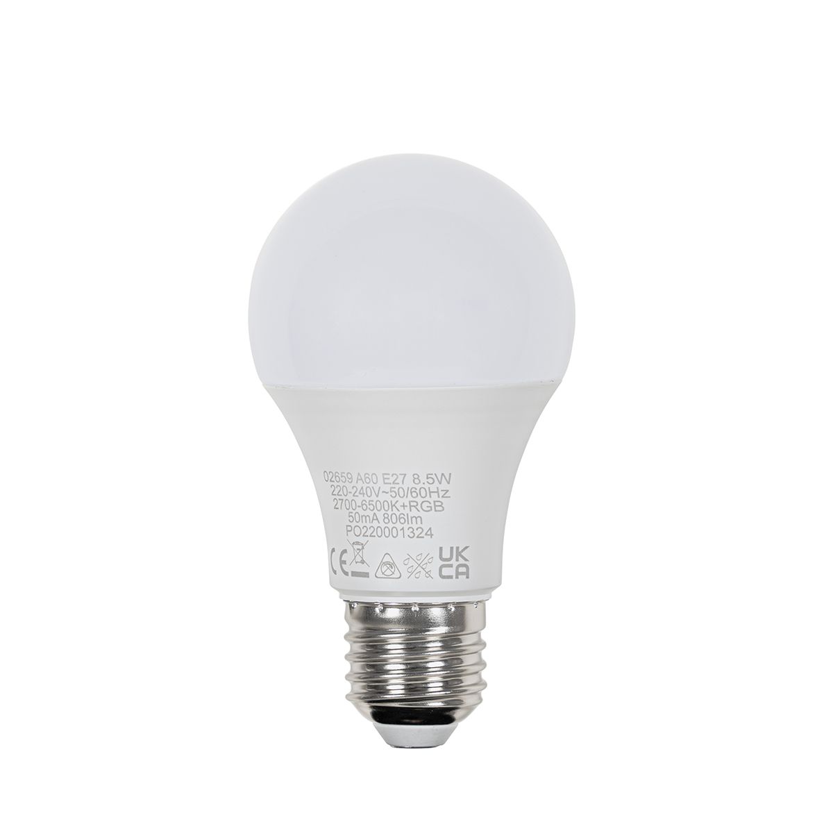 Set van 3 smart E27 LED lampen A60 mat RGBW 8,5W 806 lm 2700K