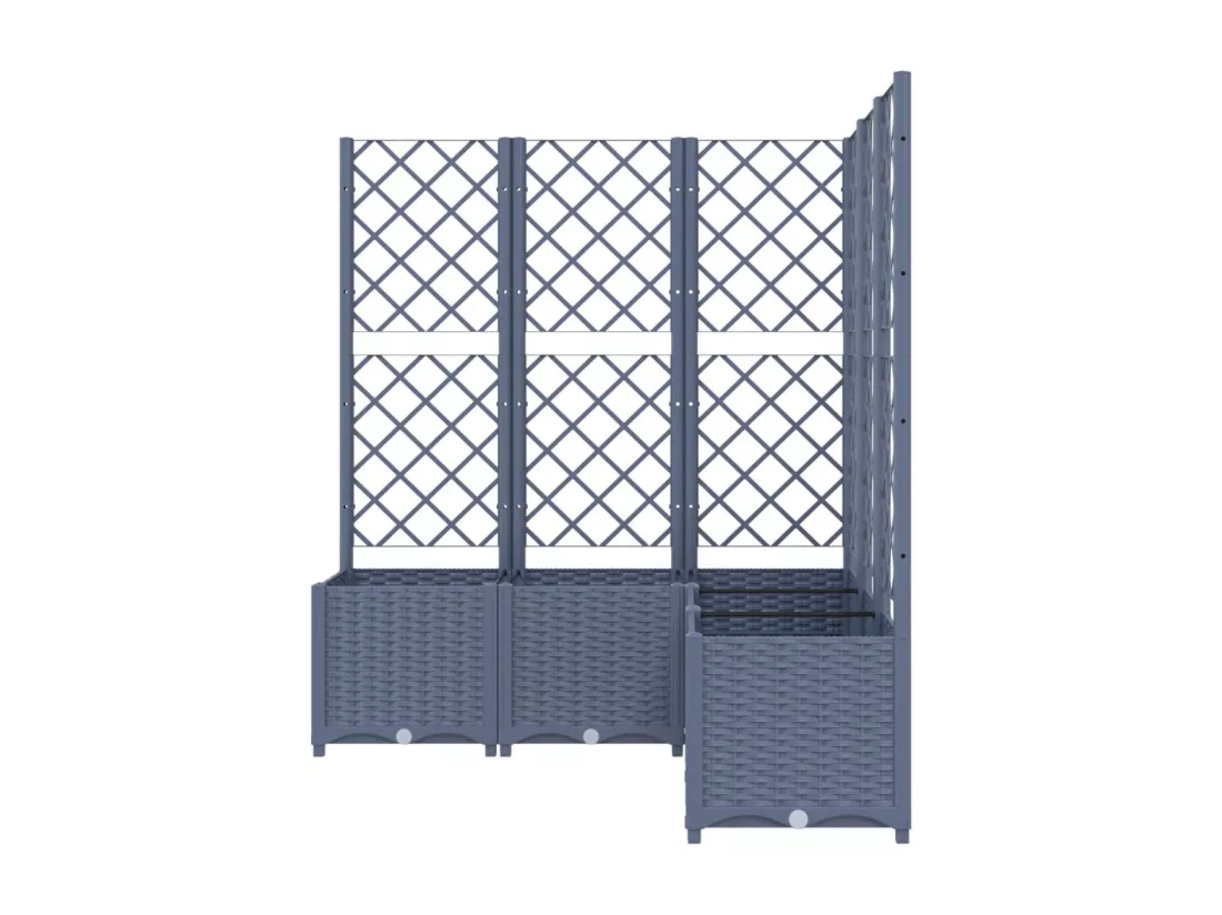 Jardinière avec treillis Gris foncé 120x120x136 cm PP