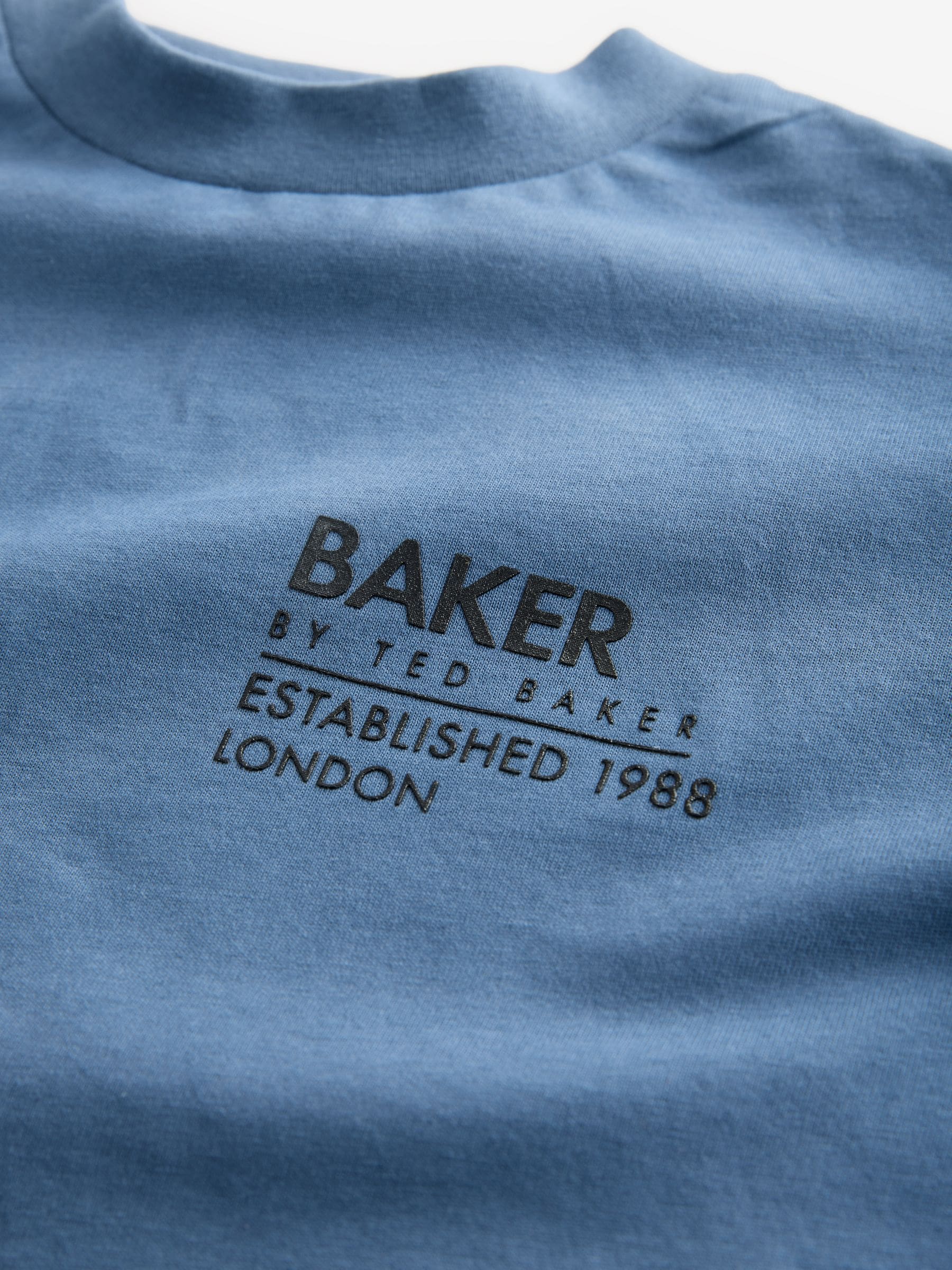Blauw/marine - Baker by Ted Baker Oversized Tonal Graphic T-Shirt and Shorts Set
