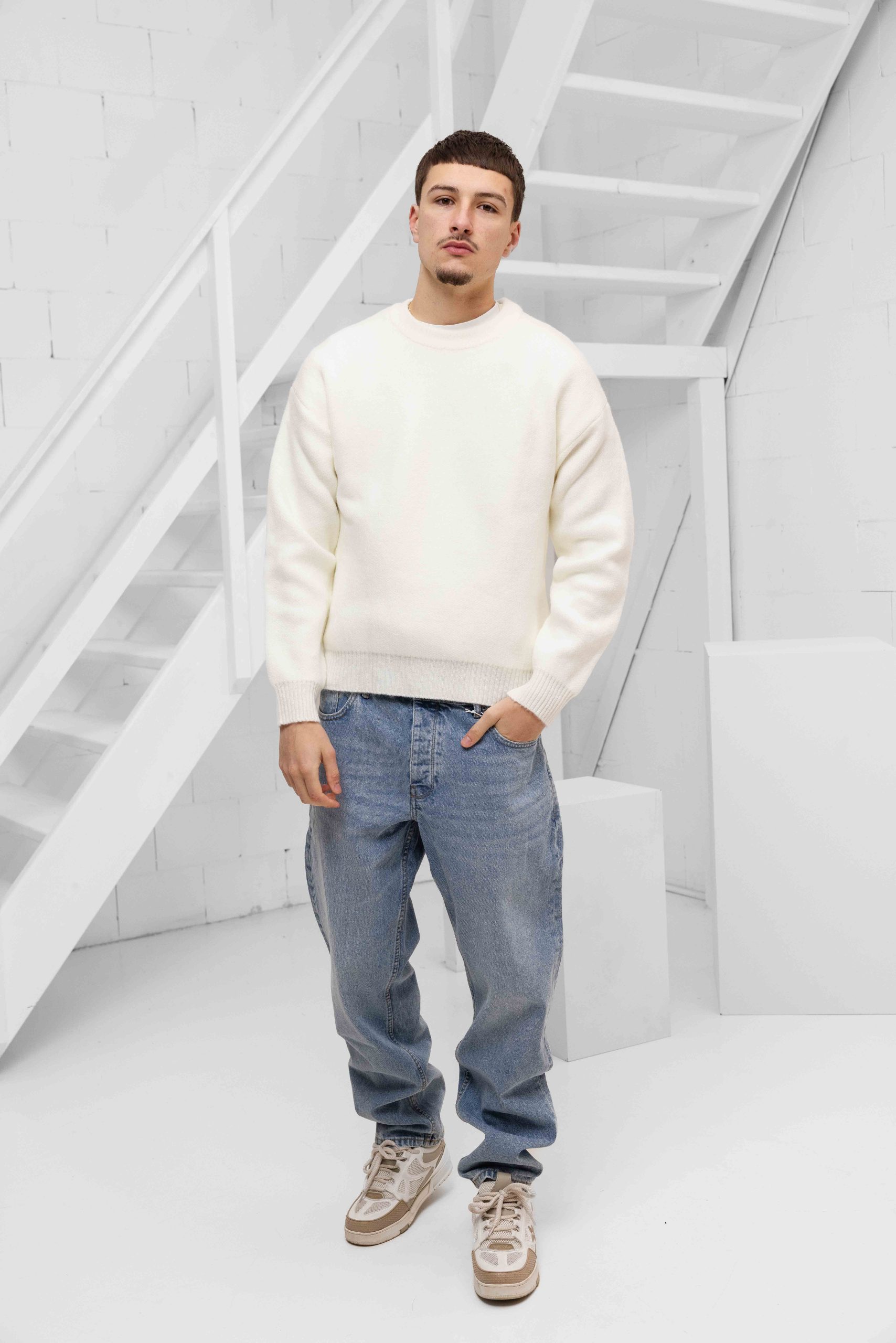 Croyez Gallery Knit Sweater Heren Gebroken Wit